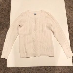 Women’s White, Tight Knit Sweater, Old Navy, Size Medium